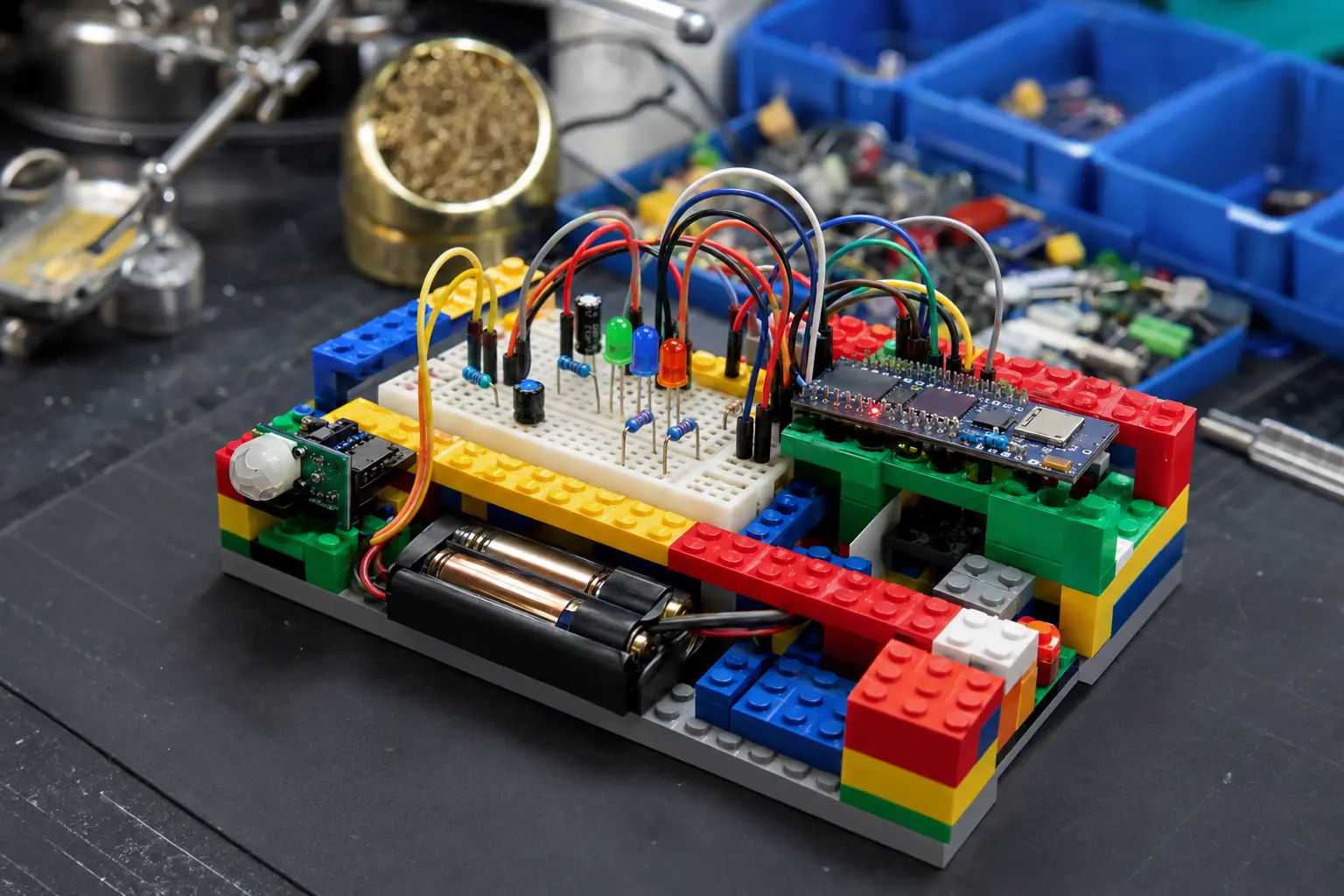LEGO circuit board build